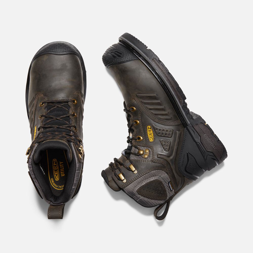 Botte de Travail Keen Homme Noir Marron | Csa Philadelphia 6\" Internal Met Waterproof (Carbon-Fiber